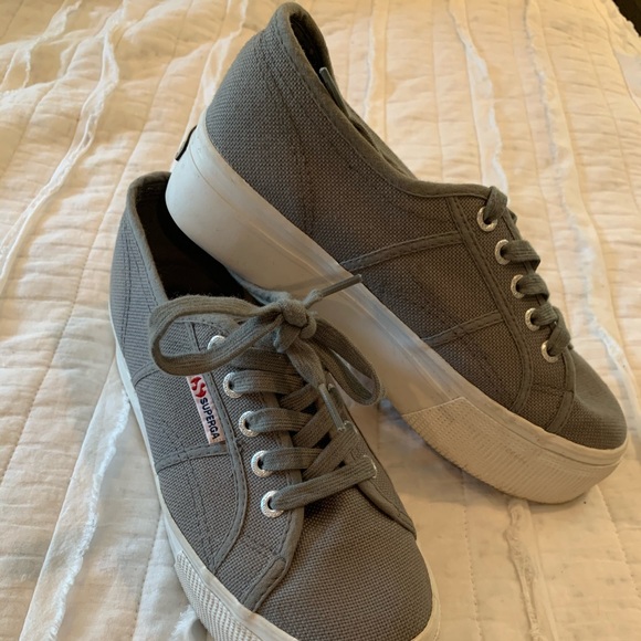 superga charcoal leather